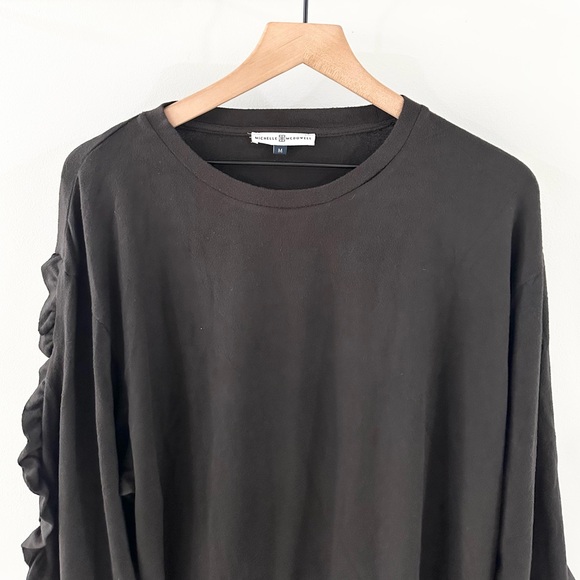 Michelle McDowell Ruffle Sleeve Sweater Black Size Medium - Picture 2 of 5